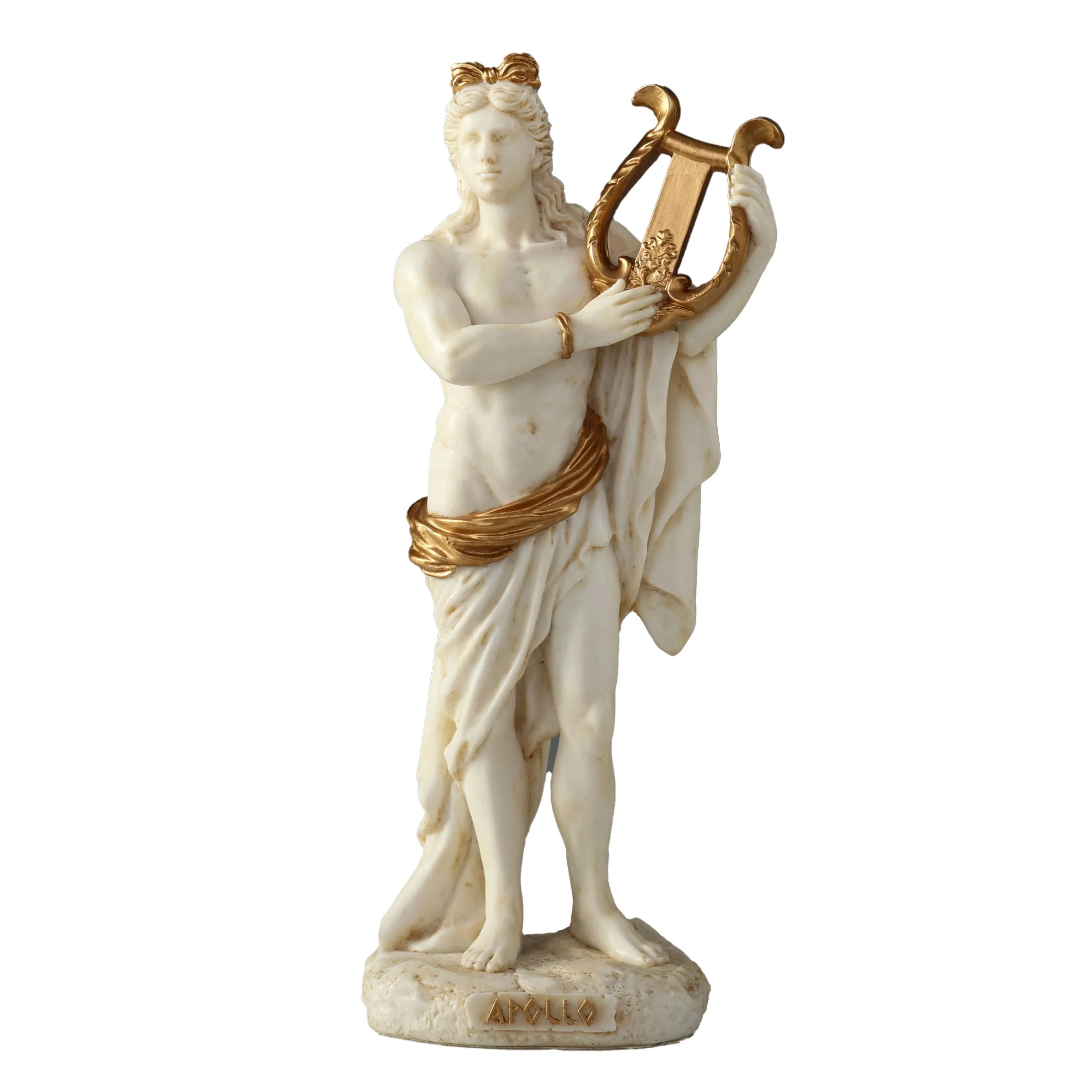 Απόλλων που παίζει λύρα — Άγαλμα σε λευκό Veronese Design, 16 cm