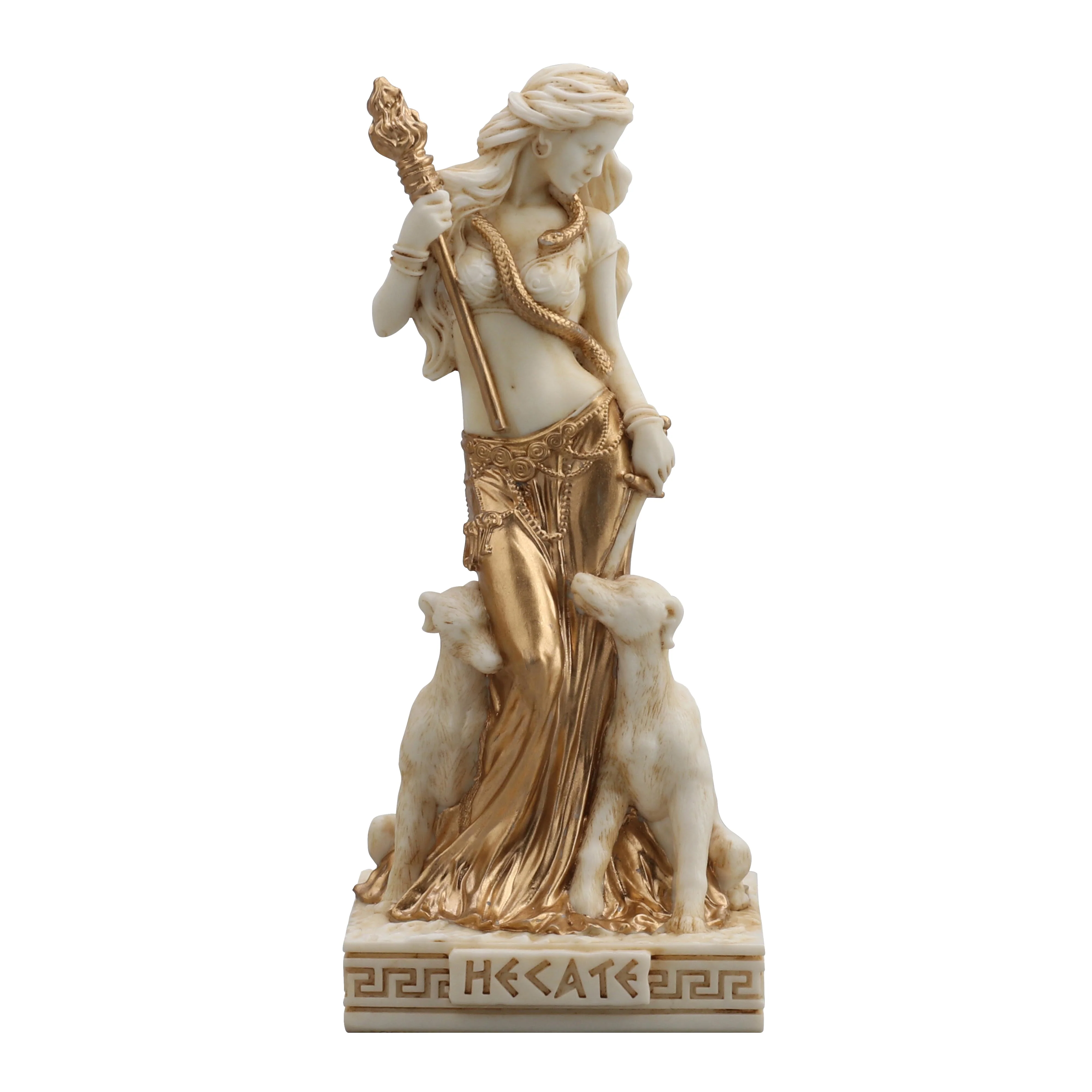 Εκάτη — Θεά της μαγείας — Άγαλμα σε λευκό Veronese Design, 9 cm