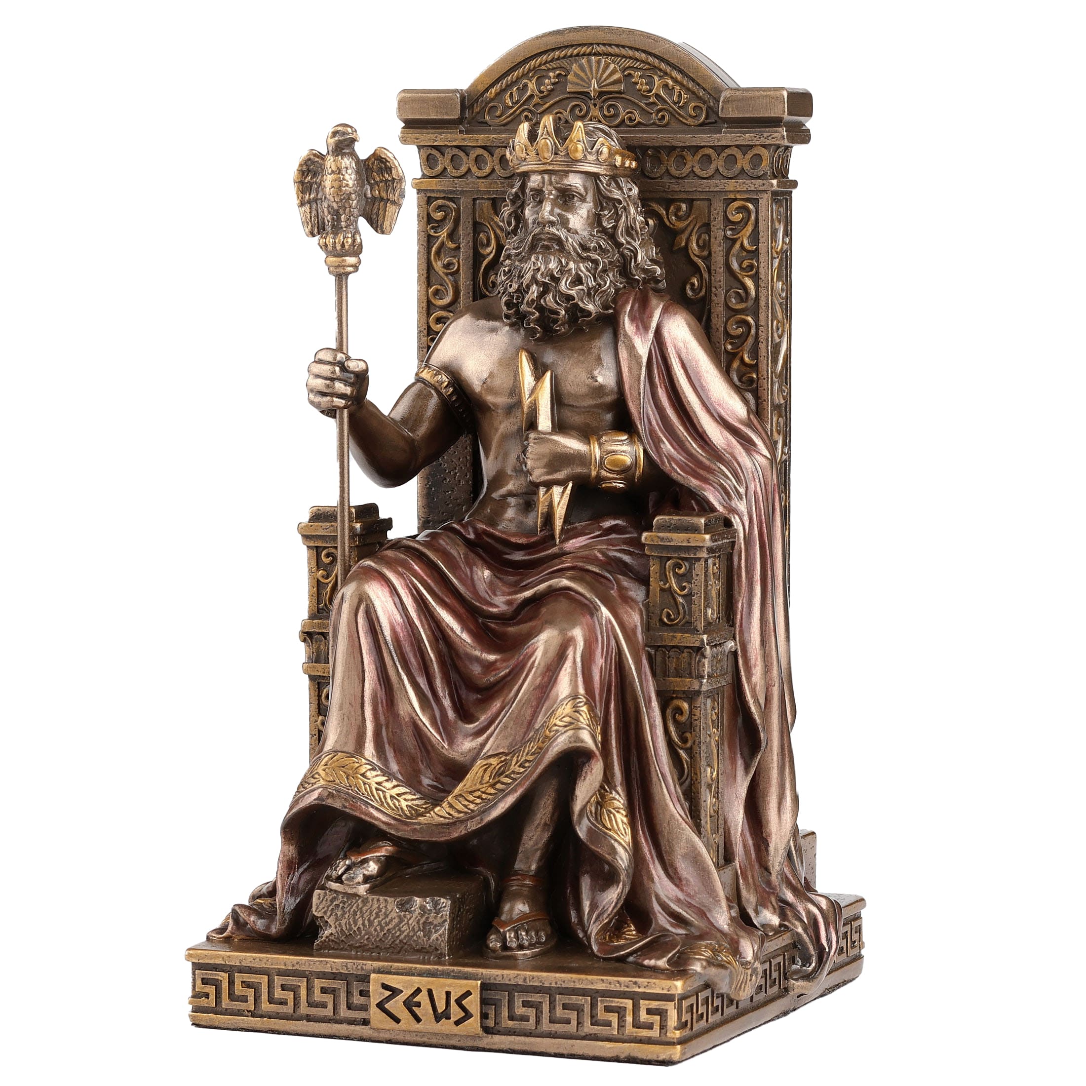 Δίας — Θεός του ουρανού και του κεραυνού — Άγαλμα με μπρονζέ φινίρισμα Veronese Design, 15,5 cm