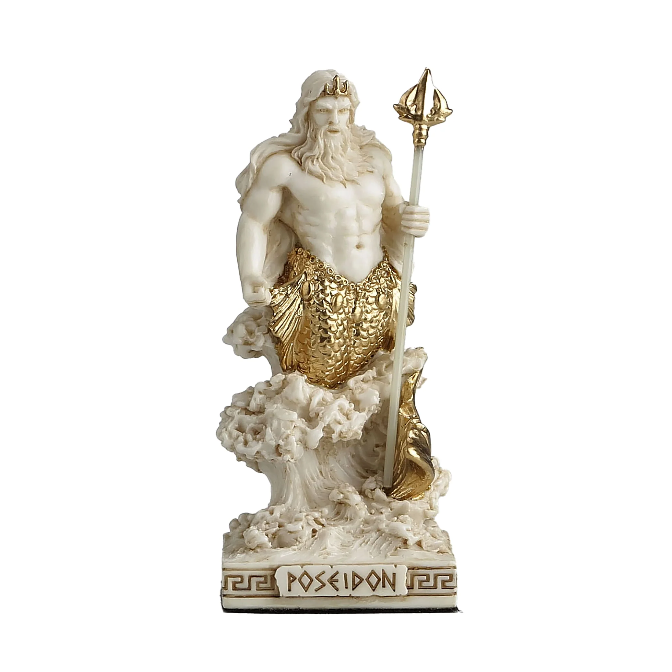 Ποσειδώνας με τρίαινα — Άγαλμα από ρητίνη Veronese Design, 8,8 cm