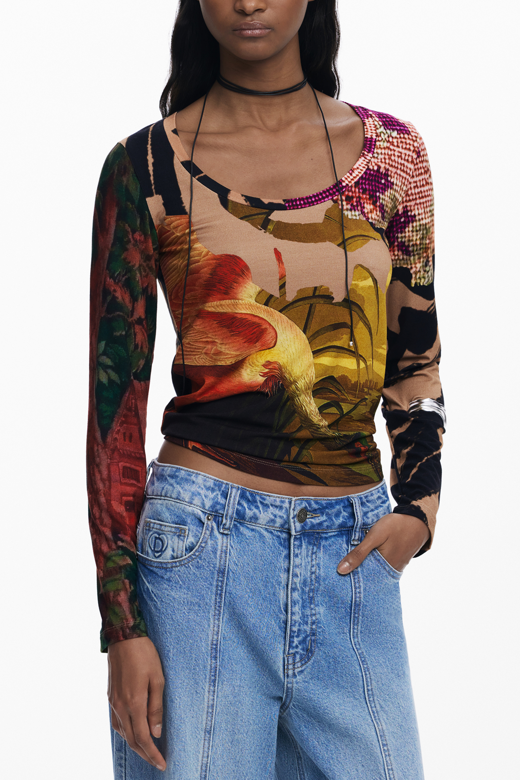 T-shirt DESIGUAL για γυναίκες – Καφέ