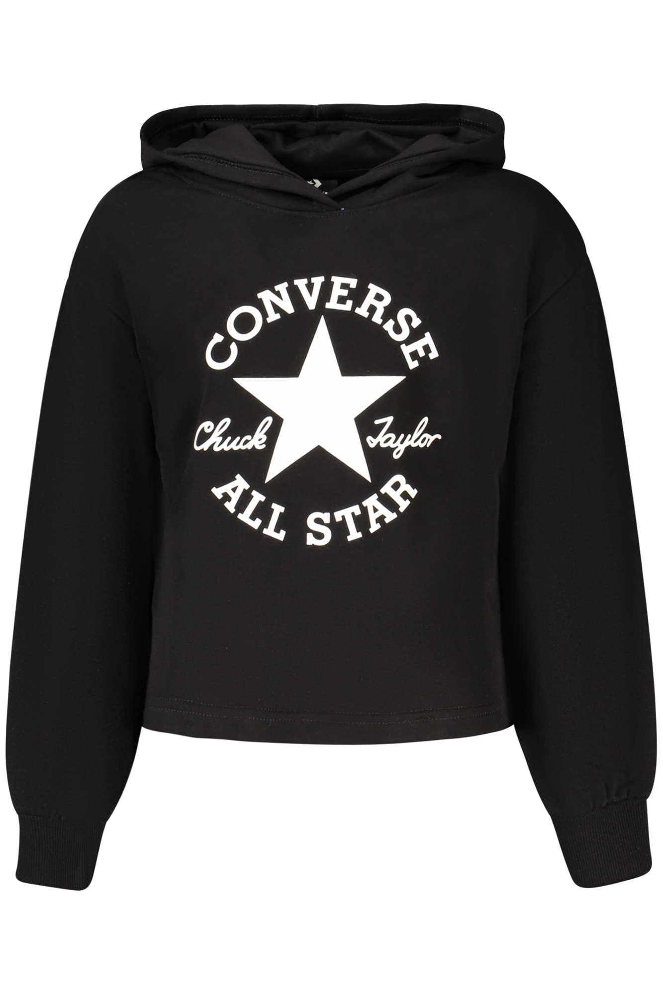 Φούτερ με κουκούλα CONVERSE για κορίτσια – Μαύρο