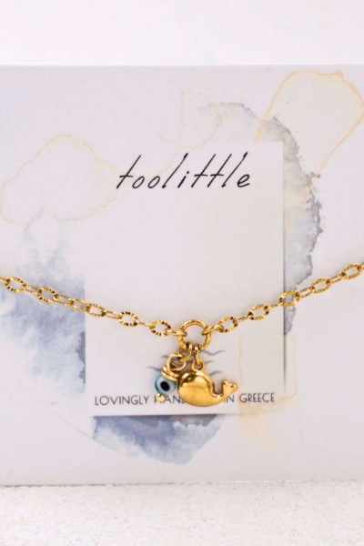 Βραχιόλι Toolittle – Stainless Steel Jewelry: - Μεταλλική Φάλαινα & Ματάκι