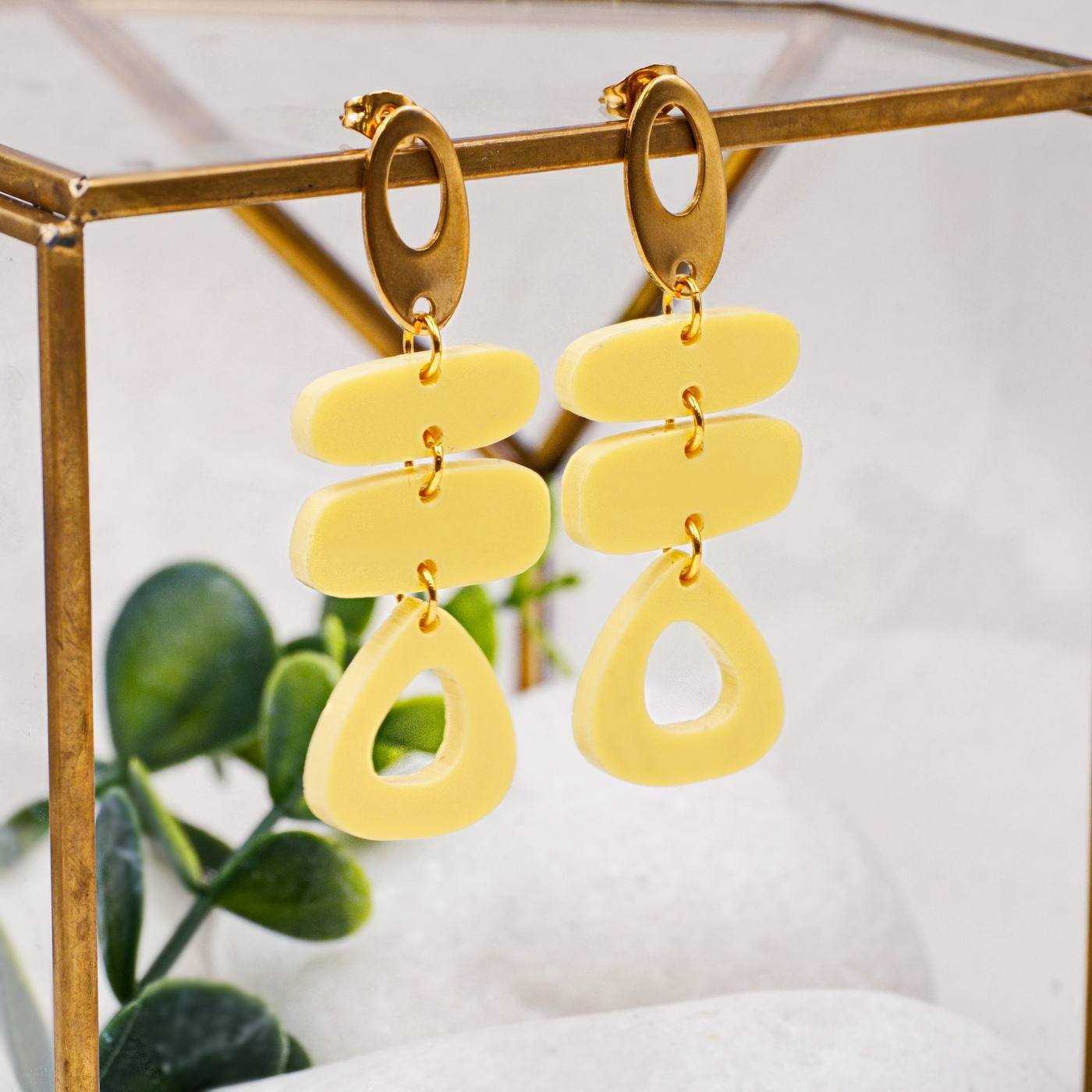 Σκουλαρίκια Toolittle – Plexiglass Corfu – Butter Yellow