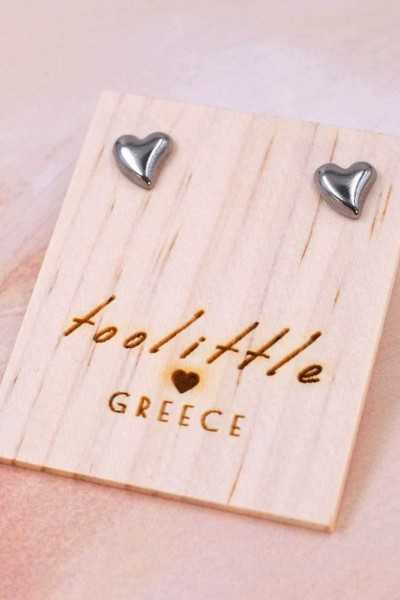 Σκουλαρίκια Toolittle – Καρφωτά Καρδιά Inox